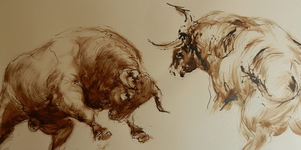 dessin-denis-mazet-combat taureaux corridas