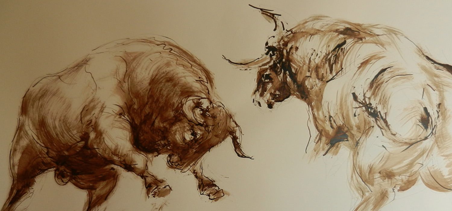 dessin-denis-mazet-combat taureaux corridas